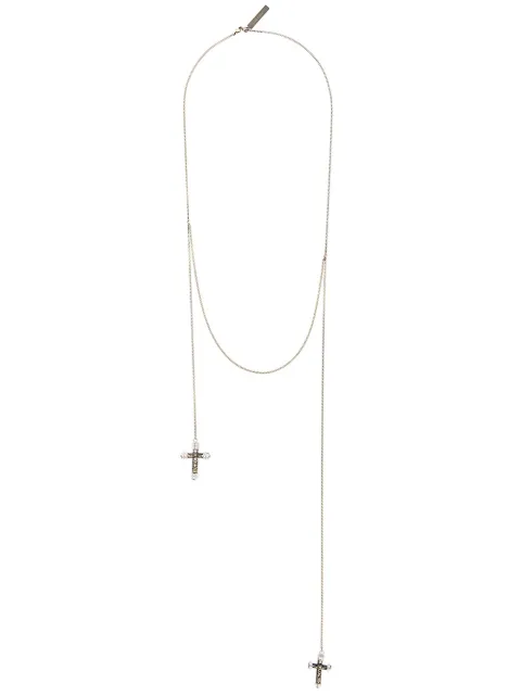 Givenchy double crucifix pendant necklace