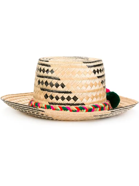 Yosuzi pom pom detail hat
