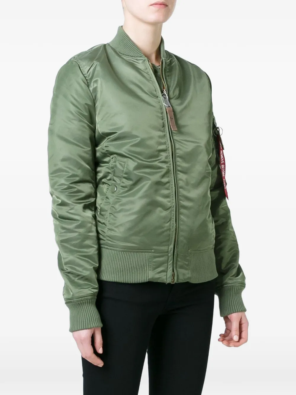 Alpha Industries cropped bomberjack Groen