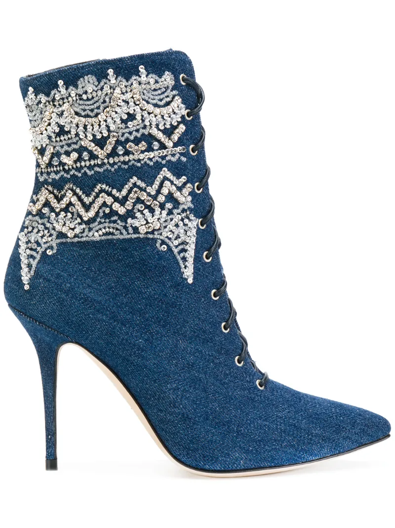 декорированные сапоги с вышивкой Rihanna x Manolo Manolo Blahnik
