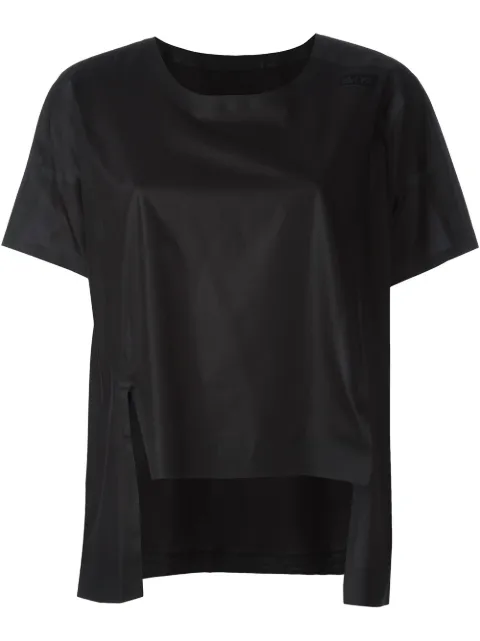 Y-3 top con dobladillo asimétrico