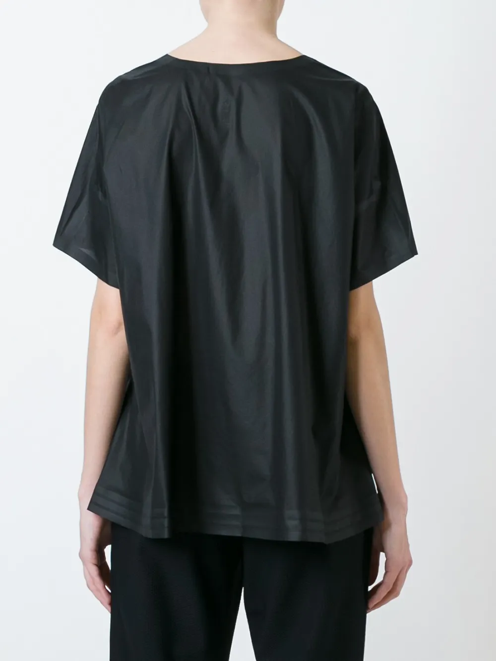 Y-3 high-low hem top Zwart