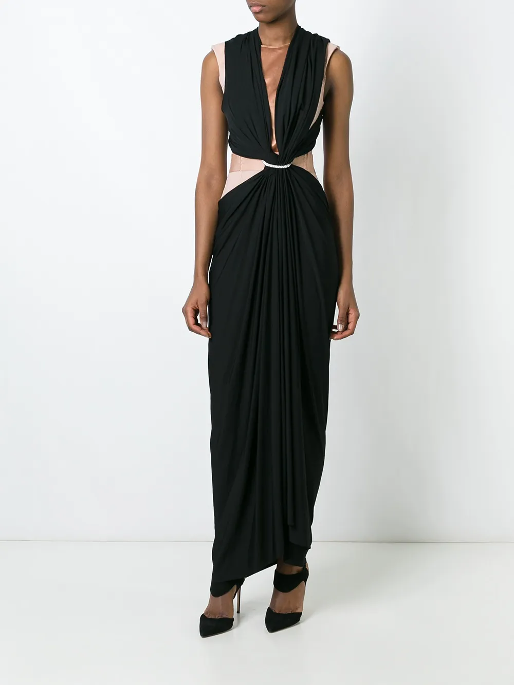 Lanvin draped evening gown Zwart