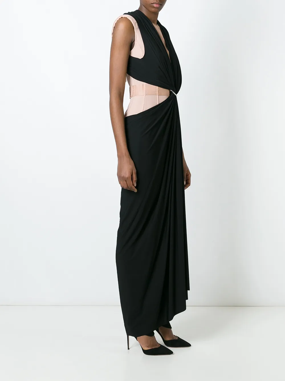 Lanvin draped evening gown Zwart