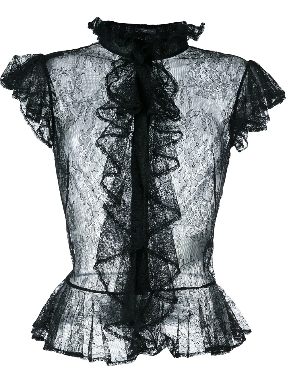 Alexander McQueen lace blouse - Nero