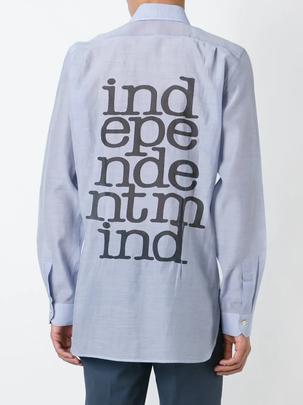 Paul Smith 'independent Mind' Print Shirt In Blue