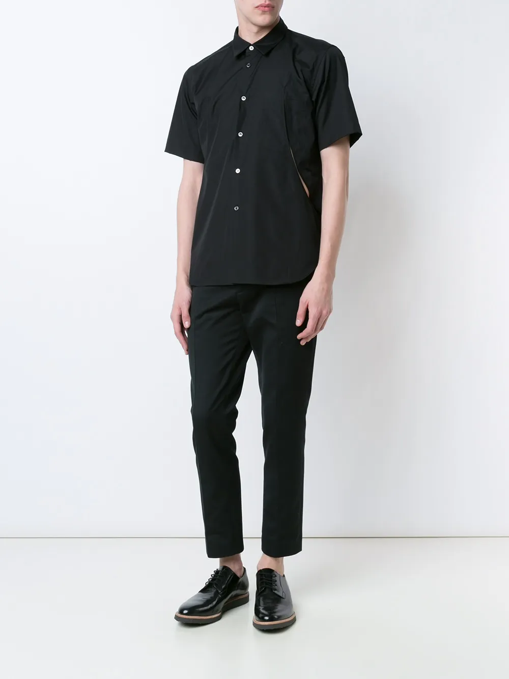  Comme Des Garçons Homme Plus Hemd Mit Schlitzen   Schwarz 