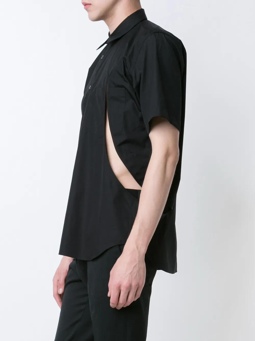  Comme Des Garçons Homme Plus Hemd Mit Schlitzen   Schwarz 