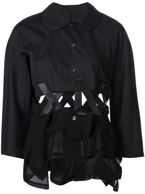 Comme Des Garçons lace-up hem blouse