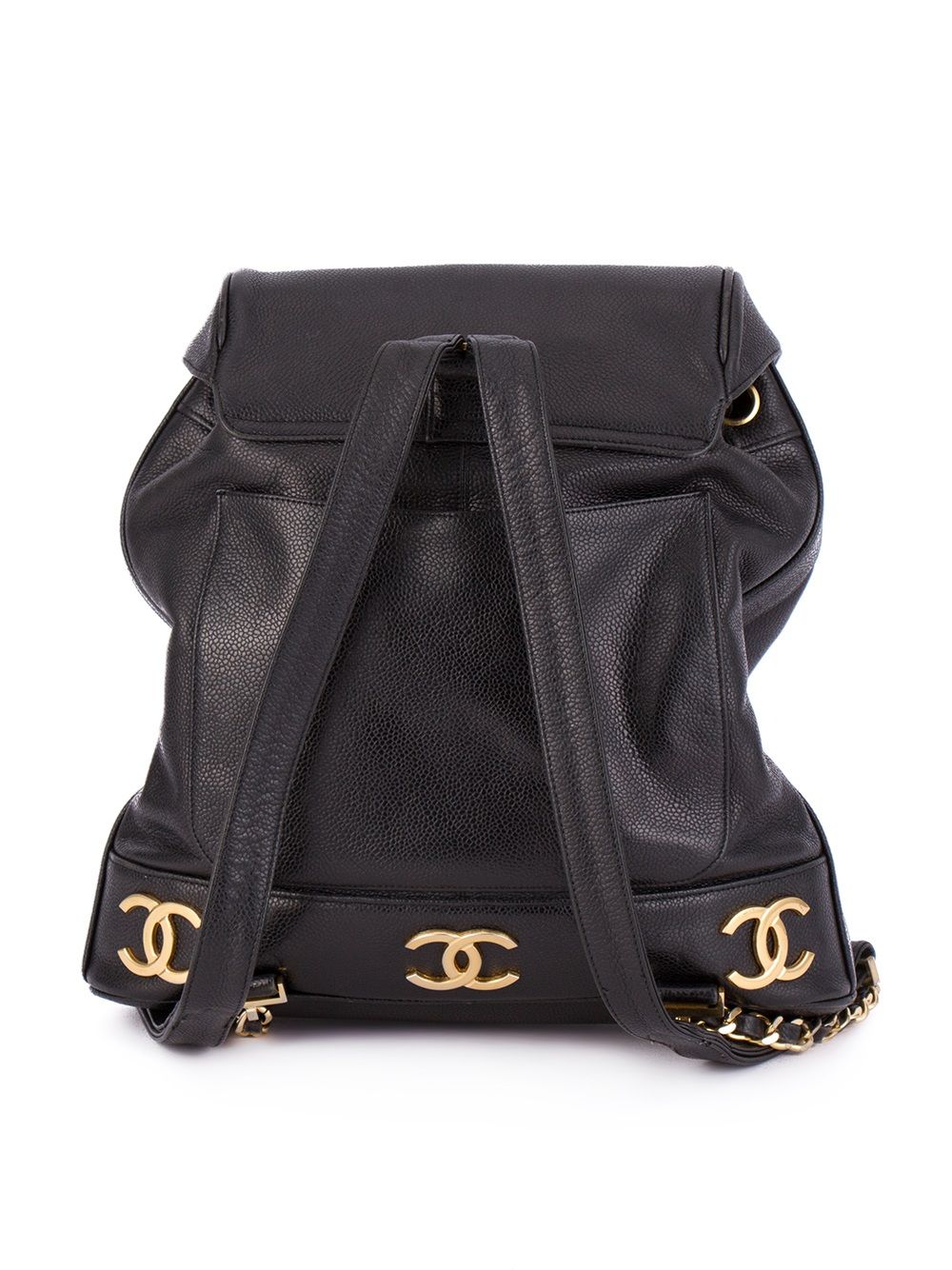 CHANEL logo plaque classic backpack Women