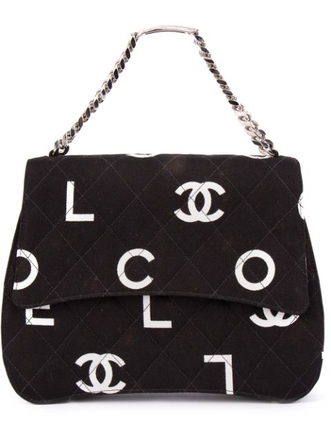 CHANEL logo print quilted tote Women