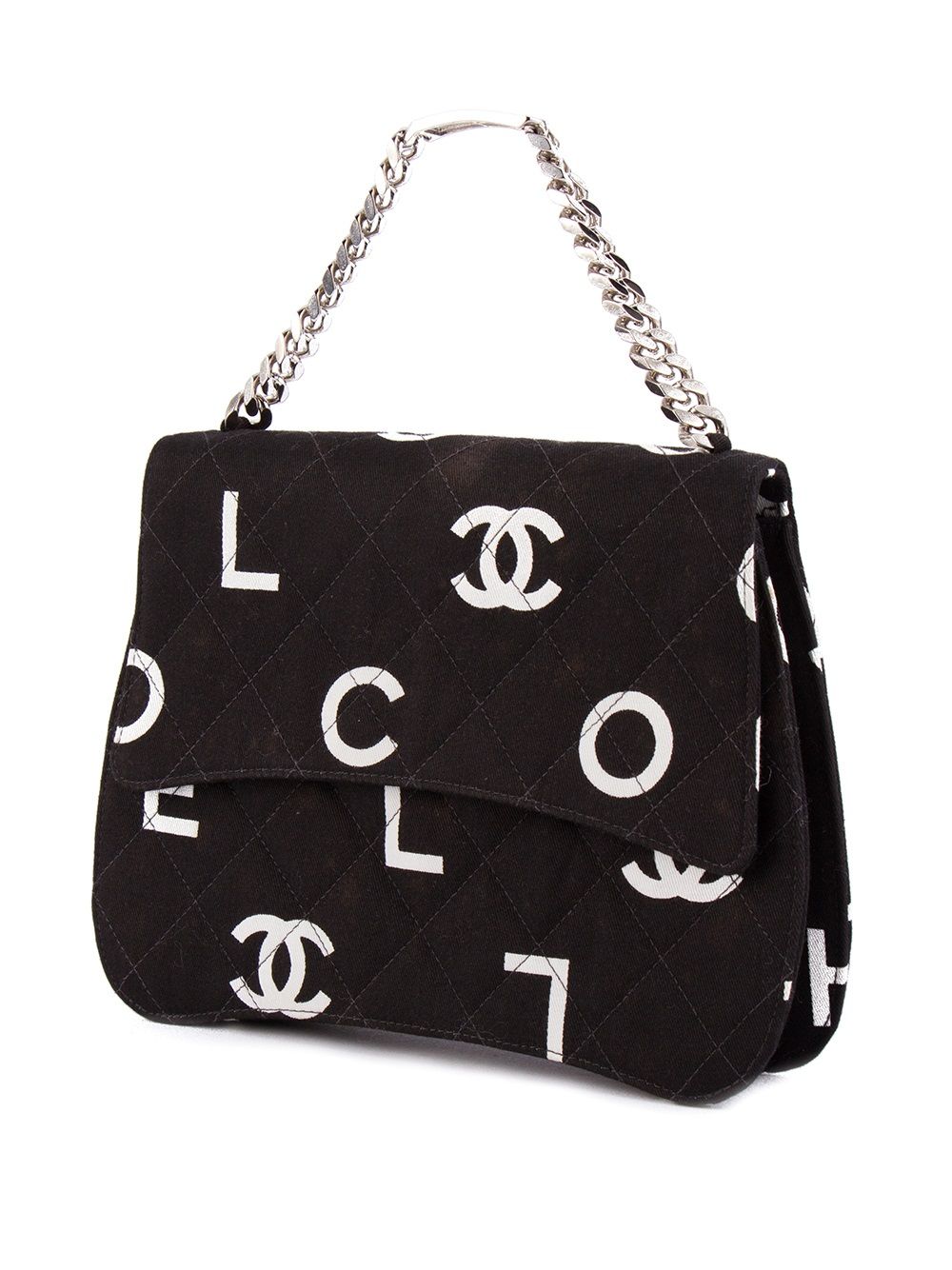 CHANEL logo print quilted tote Women