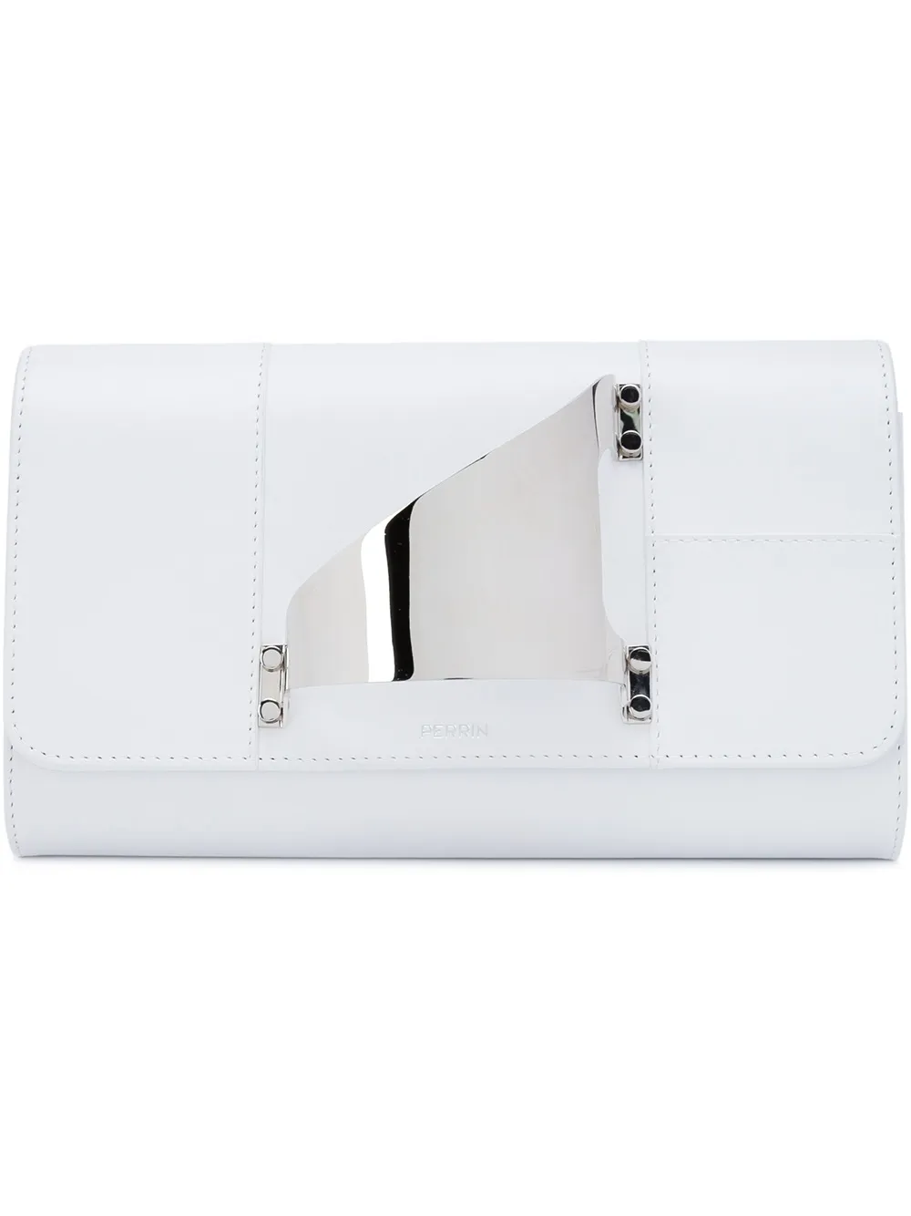 Perrin Paris Handle Detail Clutch In Metallic