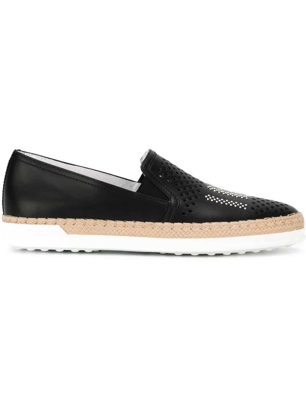 Tod's fringed slip on espadrilles | Black | Image 1