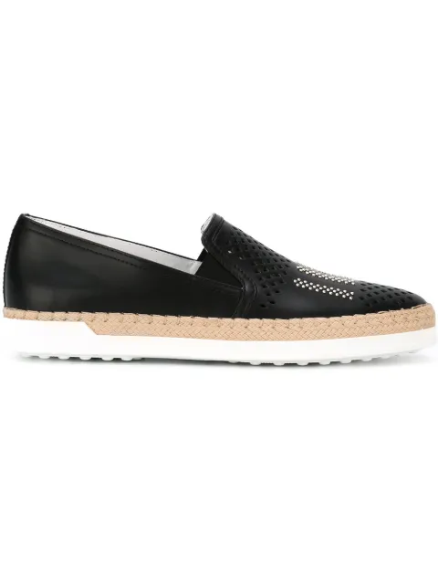 Tod's fringed slip on espadrilles