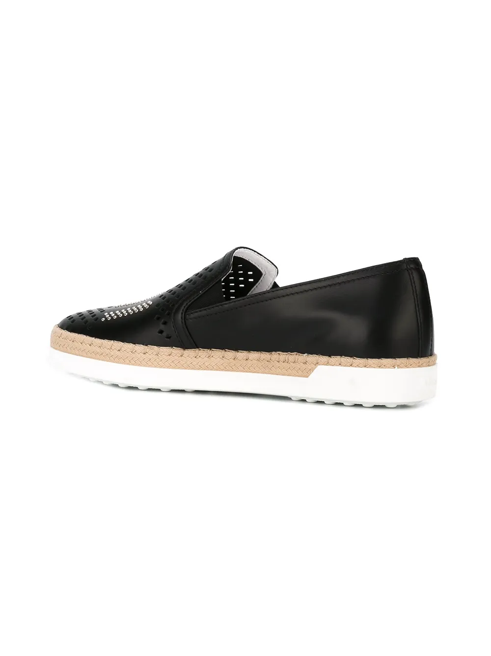 Tod's fringed slip on espadrilles Zwart