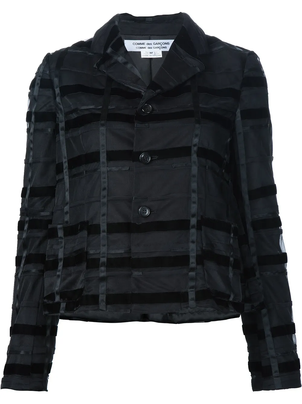Comme Des Garçons Comme Des Garçons ribbon appliqué jacket - Nero