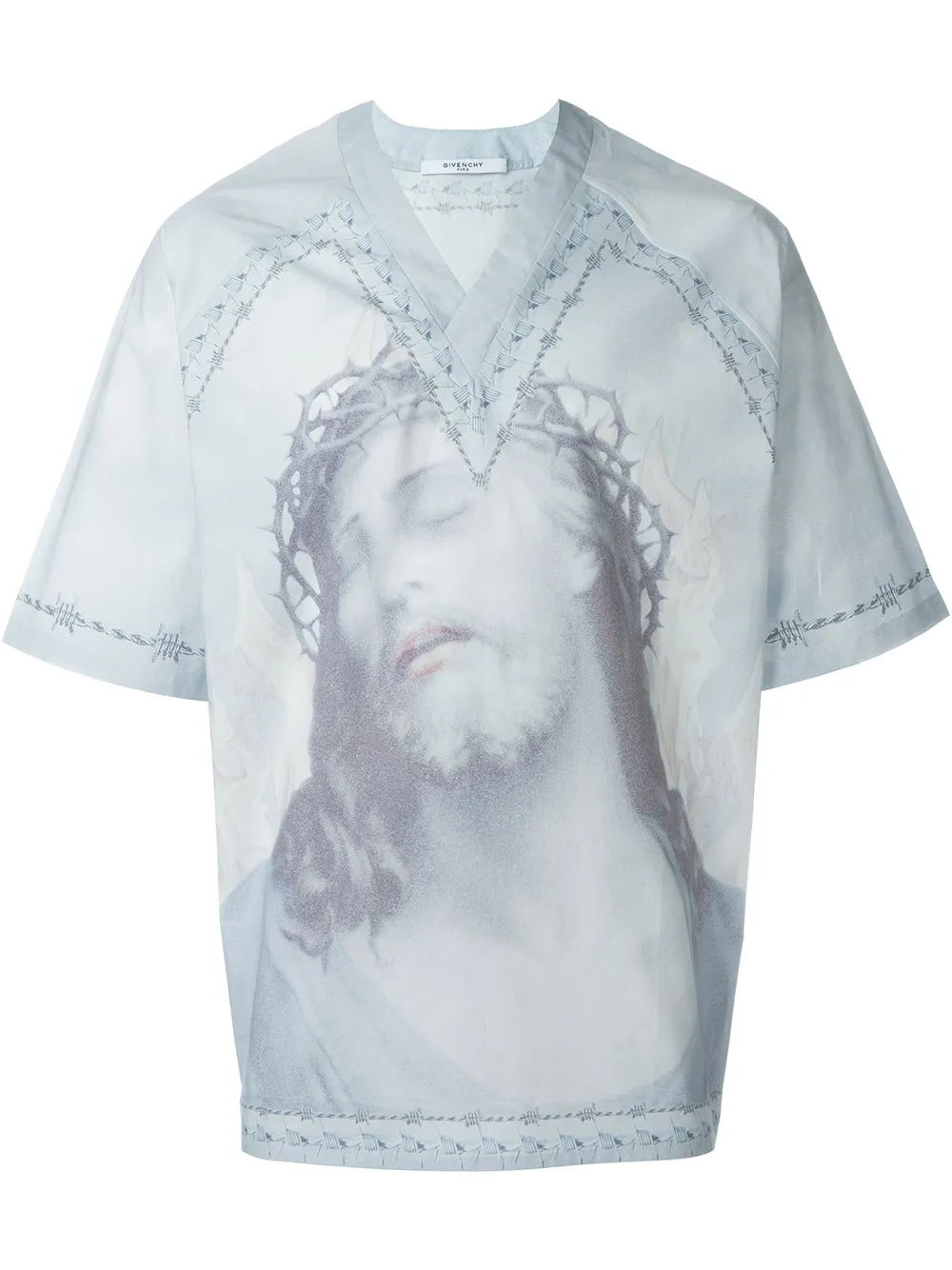Givenchy T-Shirt mit Christus-Print - Blau