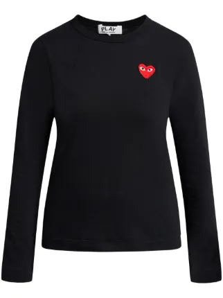 Comme Des Garcons Play Playera Con Logo De Corazon Negro FARFETCH CO