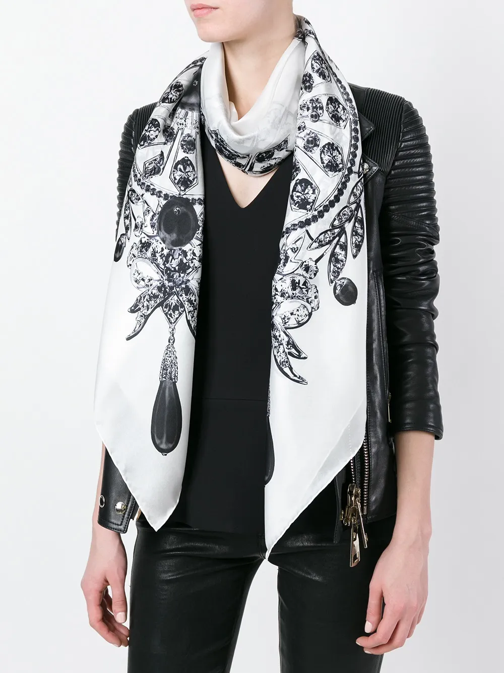 Givenchy jewel print scarf Wit