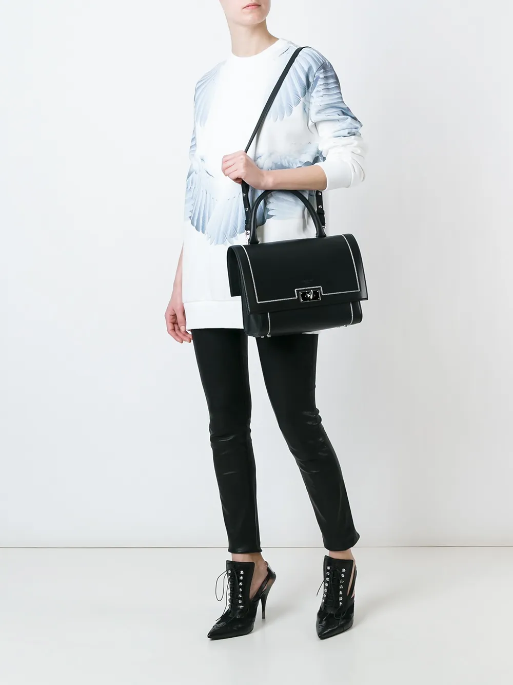  Givenchy Mittelgroße 'shark' Handtasche   Schwarz 