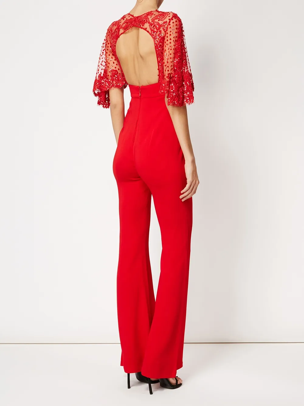 Zuhair Murad exposed back jumpsuit Rood