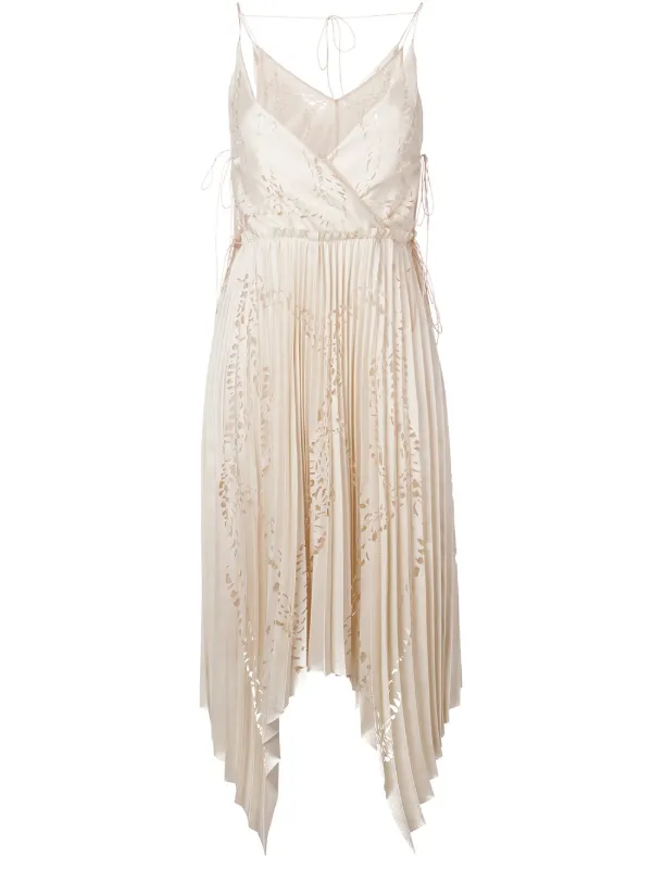 Pucci Cut-out Detail Pleated Dress in Neutrals