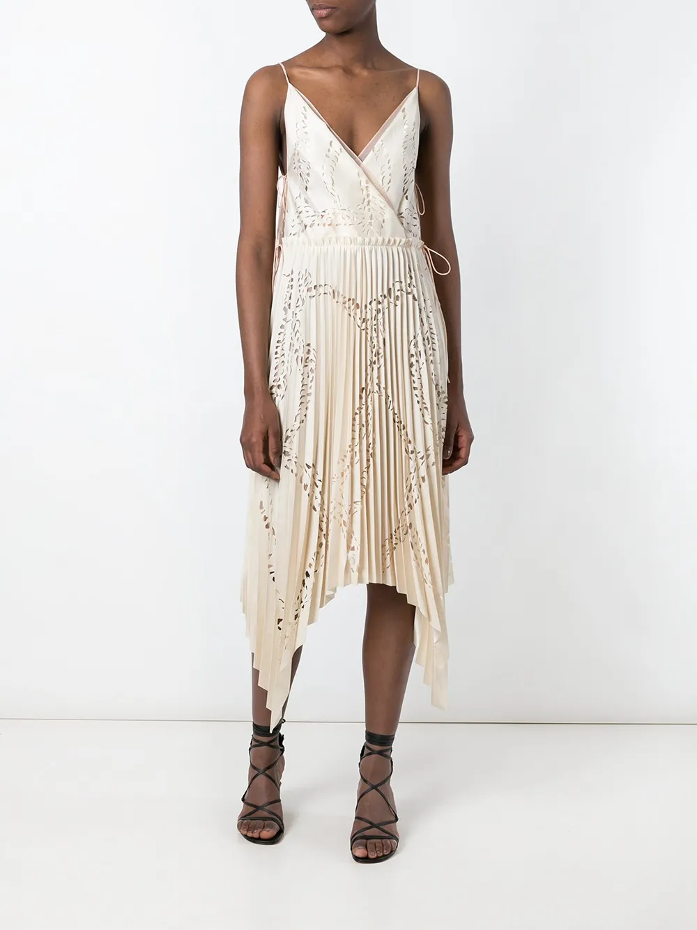 PUCCI cut-out detail pleated dress - Beige