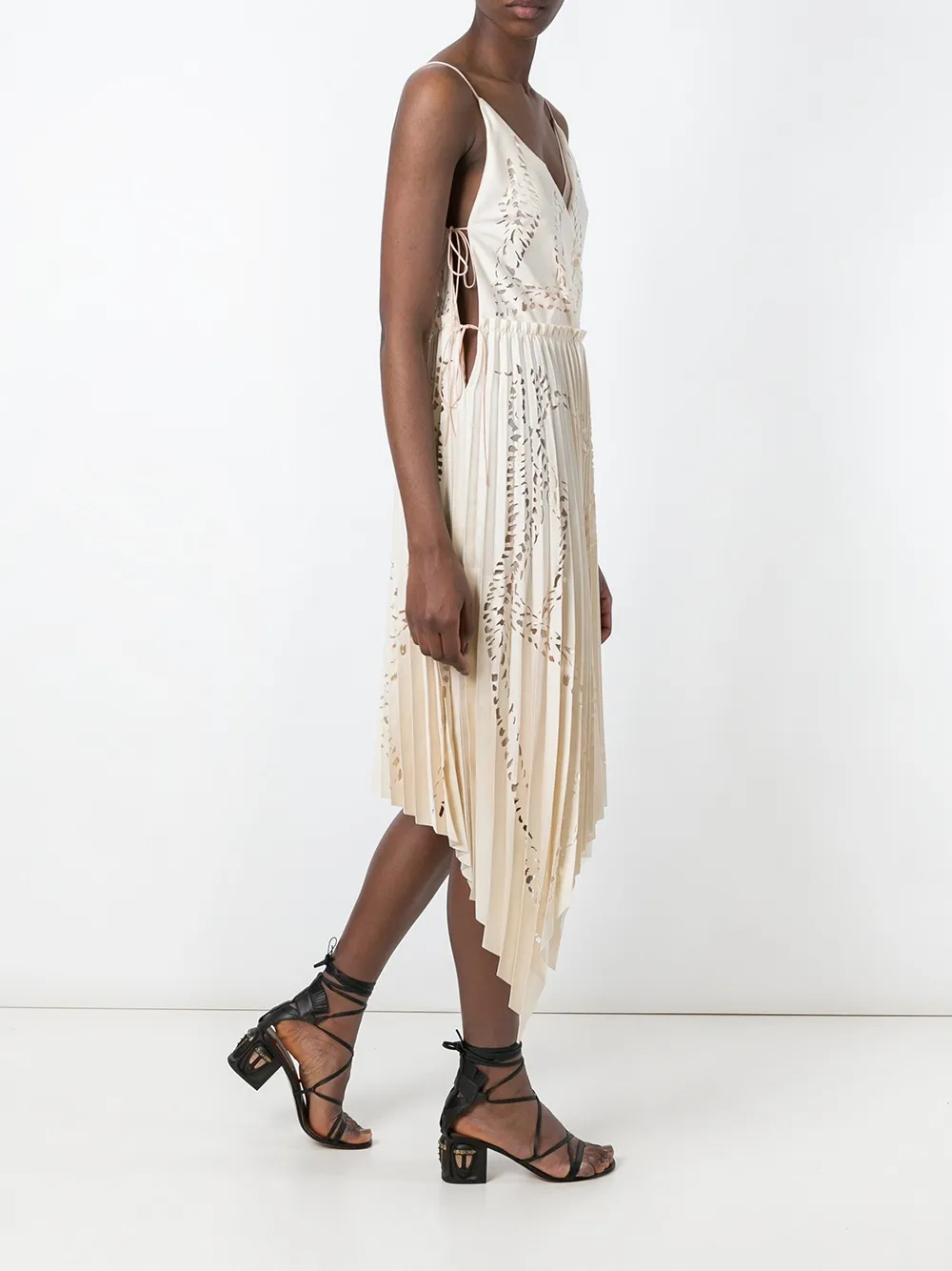 Pucci Cut-out Detail Pleated Dress In Neutral