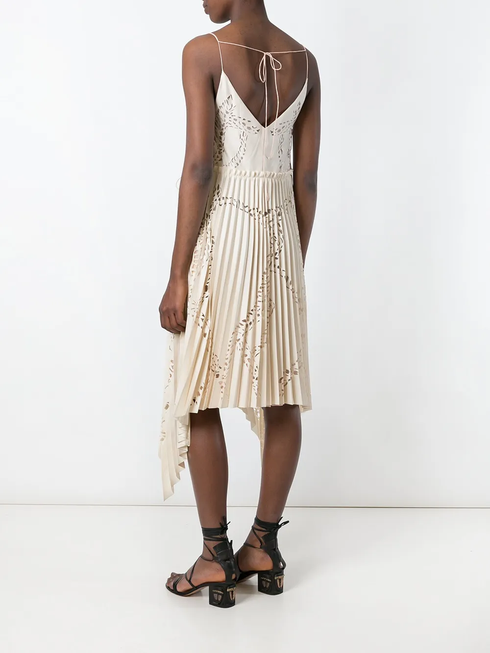 Pucci Cut-out Detail Pleated Dress In Neutral