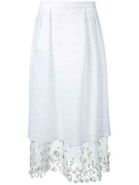 Mother Of Pearl embellished layered skirt