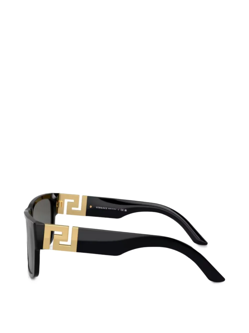  Versace Eyewear Eckige Sonnenbrille Mit Logo   Schwarz 