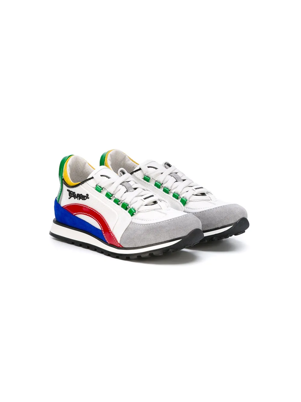 DSQUARED2 KIDS パネルデザイン スニーカー - ホワイト DSQUARED2 KIDS パネルデザイン スニーカー - ホワイト