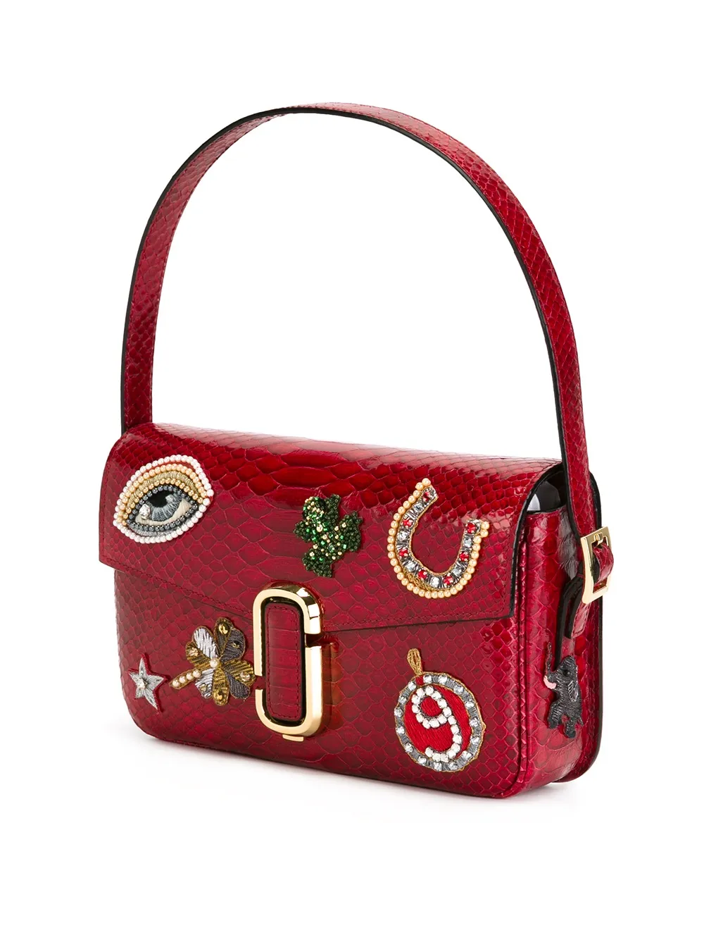 Marc Jacobs Schoudertas met patch Roze