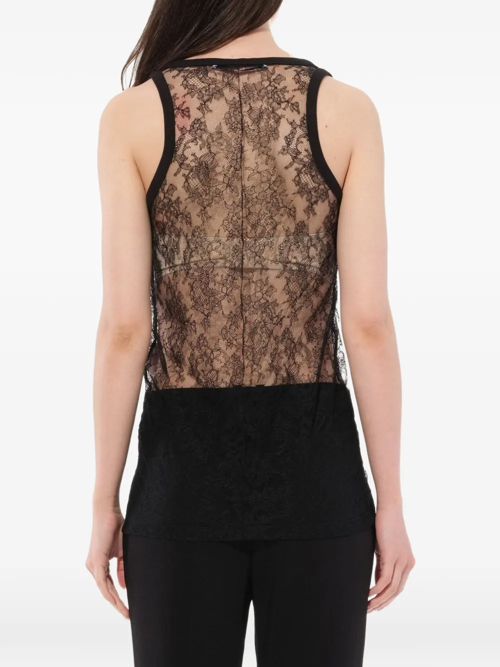 Givenchy floral lace vest top Zwart