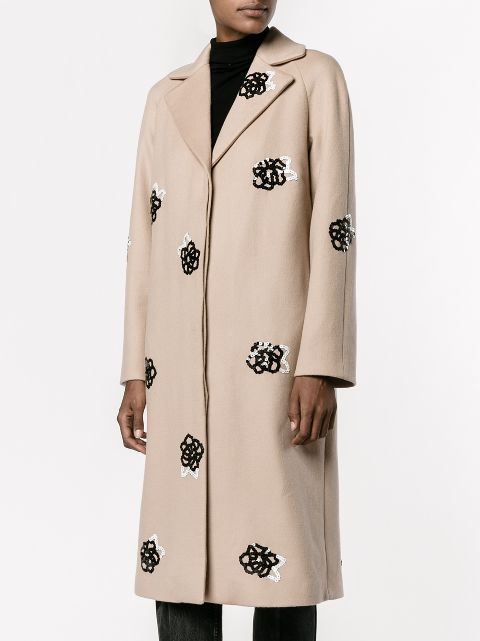 CHRISTOPHER KANE Virgin Wool Sequin Embellished Coat in Tae | ModeSens