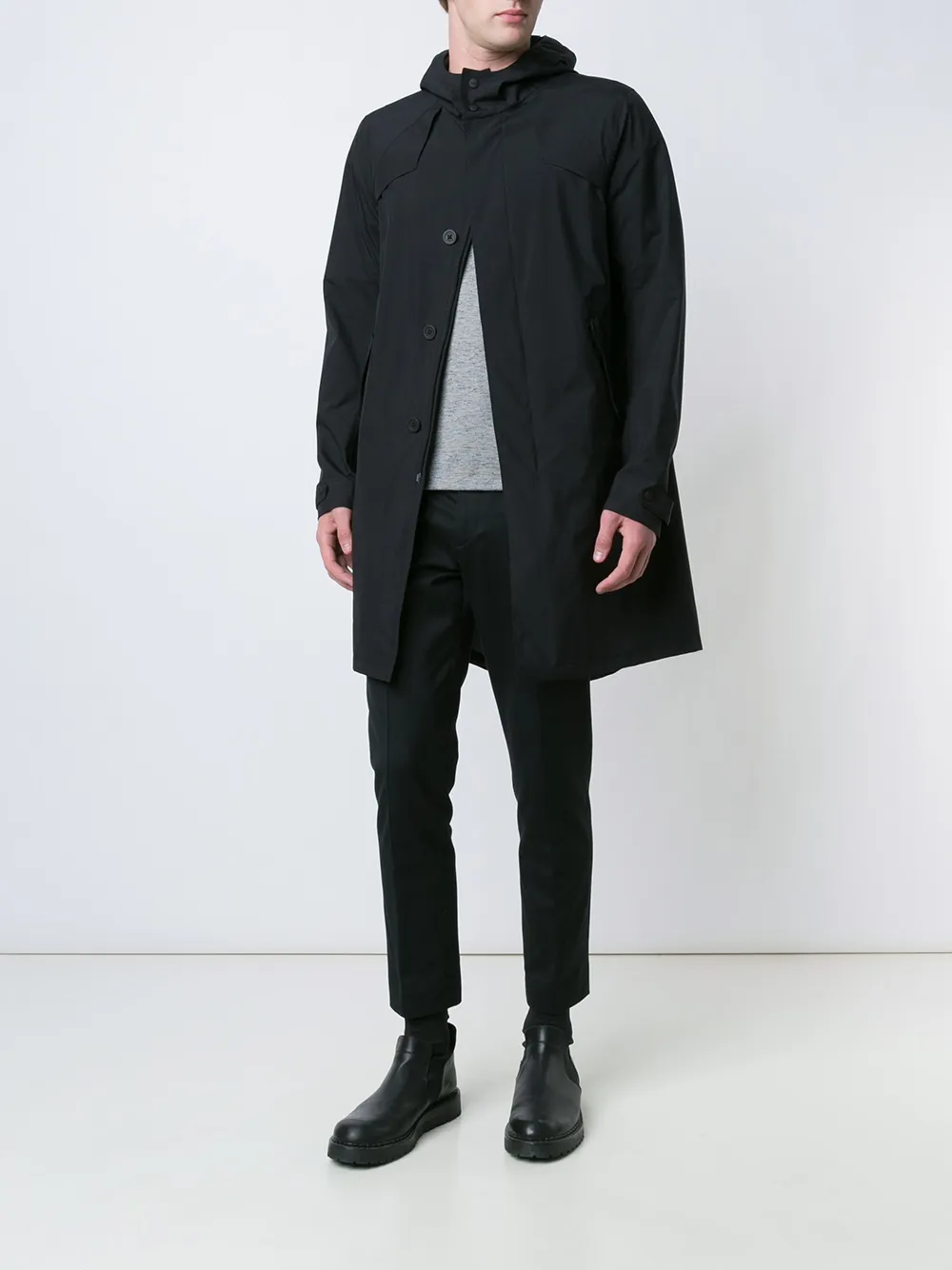  Herno Abrigo Con Capucha - Negro 