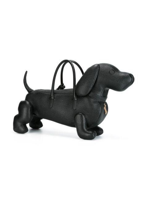 THOM BROWNE Hector Dog-Shaped Pebbled Leather Bag, Black | ModeSens