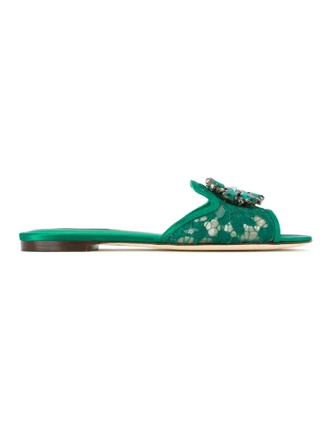 Dolce & Gabbana lace sandals with crystals