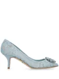 Dolce & Gabbana Rainbow Lace 60mm brooch-detail pumps - Blue