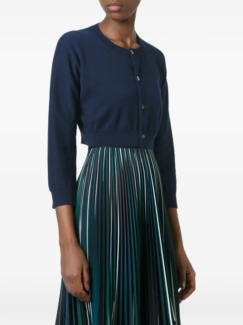  Comme Des Garçons Cropped Cardigan - Blue 
