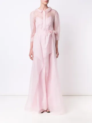 Carolina Herrera Semi Sheer Tulle Shirt Dress Farfetch Carolina Herrera Semi Sheer Tulle Shirt Dress