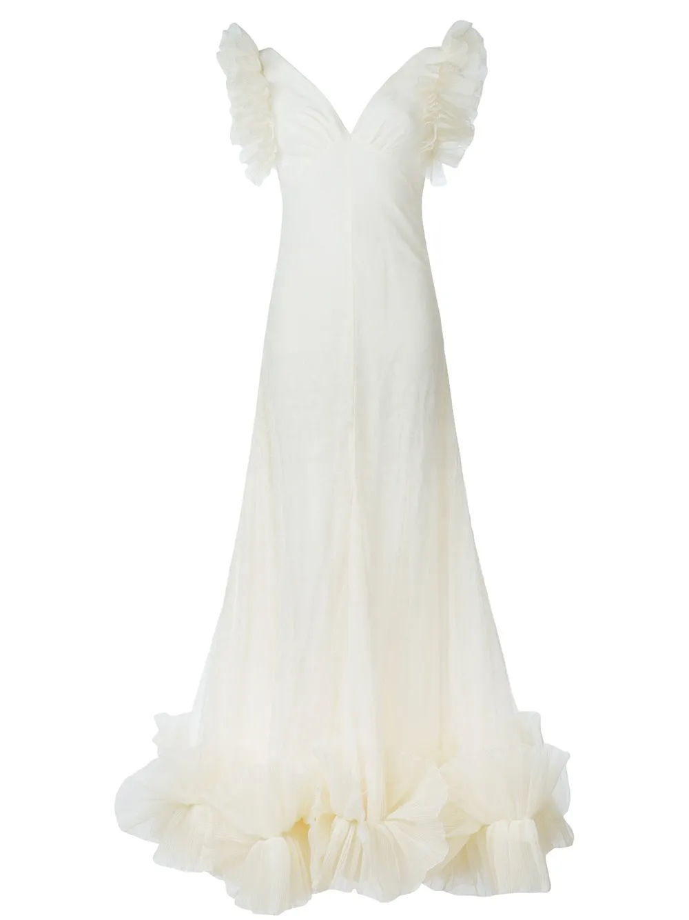 Alexander McQueen ruffled tulle evening dress | Neutrals | Image 1