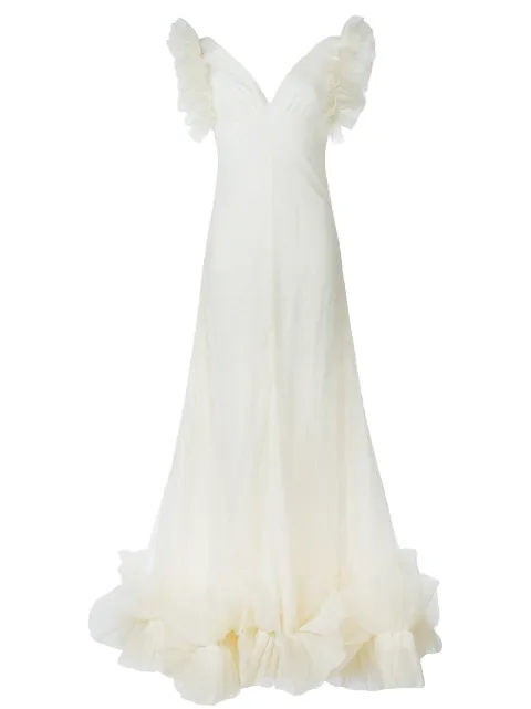 Alexander McQueen ruffled tulle evening dress