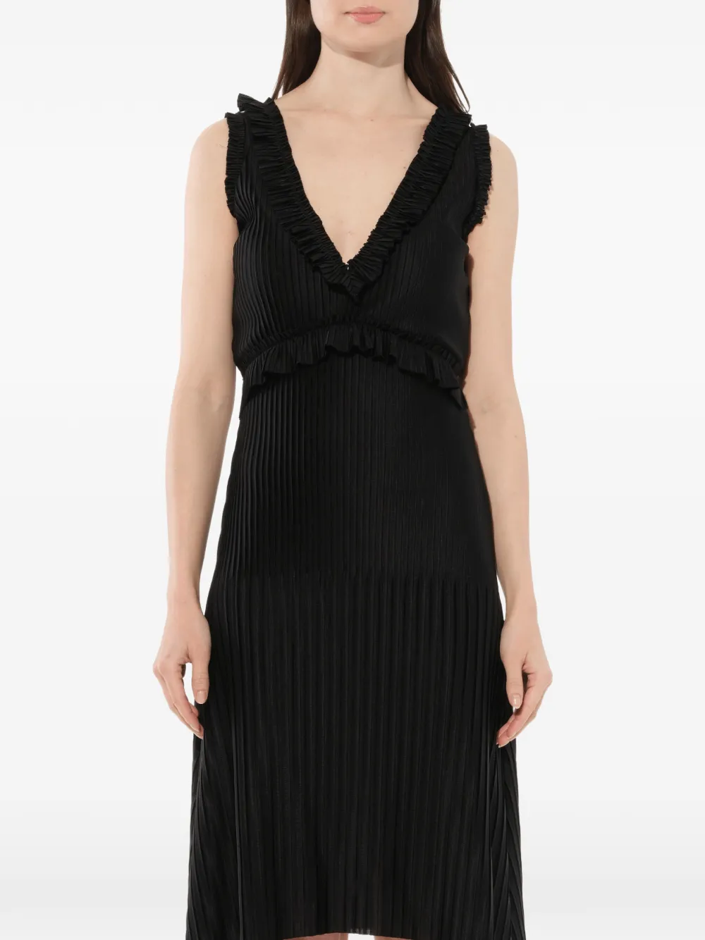 Givenchy pleated sleeveless dress Zwart