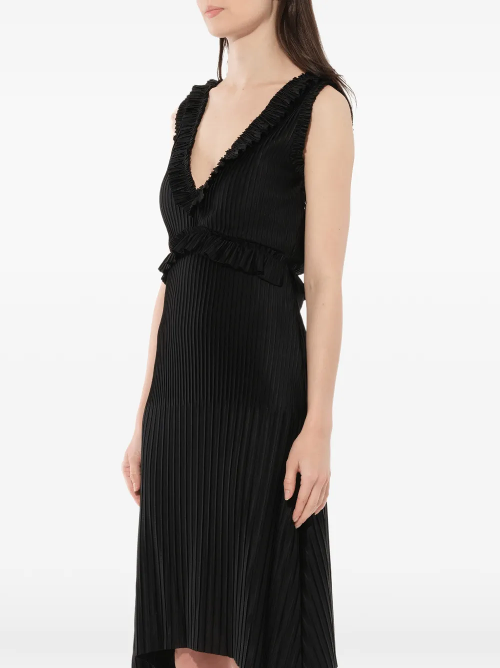 Givenchy pleated sleeveless dress Zwart