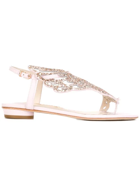 Sophia Webster Mini - Girls White Leather Sandals | Childrensalon