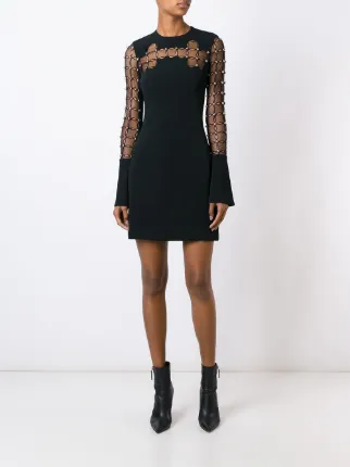 David Koma Metal Stud Collar Dress in Black 