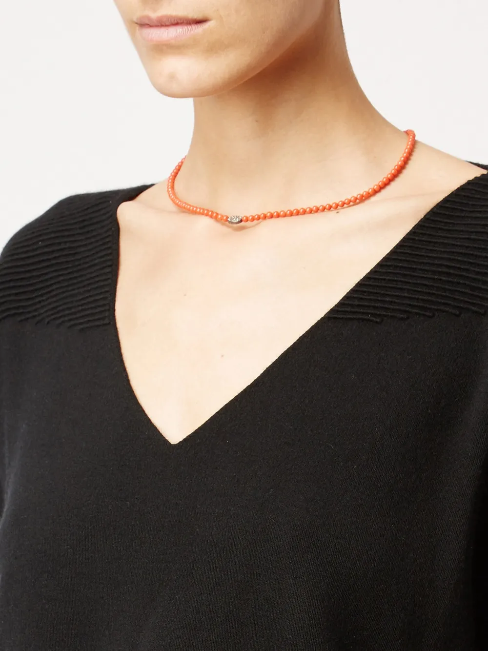  Catherine Michiels Perlenhalskette Mit Diamanten   Gelb 