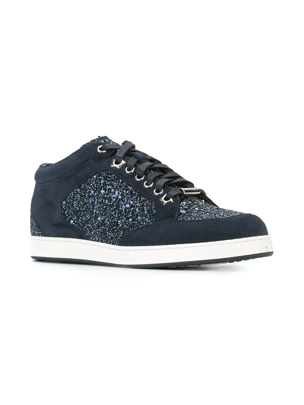 jimmy choo miami black suede and patent trainers